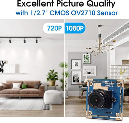 SVPRO 1080P USB Camera for Computer & Raspberry Pi - 30/60/100fps High Speed Board Camera - 2.8mm Lens - Industrial Video - OV2710 CMOS UVC Plug & Play