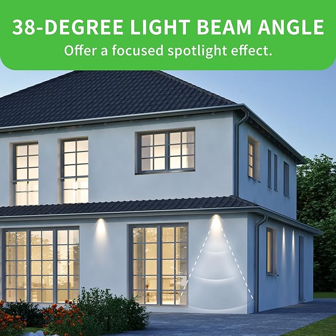 Qualilux PAR38 Dusk to Dawn LED Flood Light Bulbs, Warm White 3000K, 150W Equivalent 17W, 1600LM, Auto On/Off Light Sensing Outdoor Light Bulb, 2 Pack, Non-Dimmable, HQ-H034