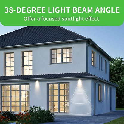 Qualilux PAR38 Dusk to Dawn LED Flood Light Bulbs, Warm White 3000K, 150W Equivalent 17W, 1600LM, Auto On/Off Light Sensing Outdoor Light Bulb, 2 Pack, Non-Dimmable, HQ-H034