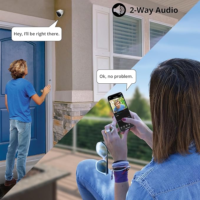 Night Owl Wire Free 2K HD Indoor/Outdoor Deterrence Camera with 2-Way Audio