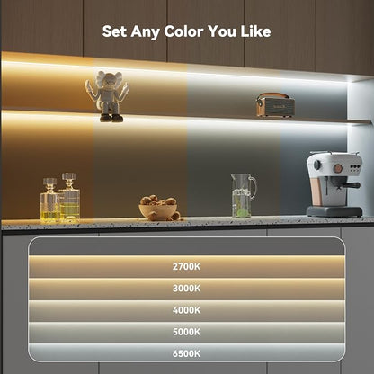 PAUTIX COB LED Strip Lights Addressable 2700K-6500K Chasing White Light CCT Smart IC Tunable Tape Lights 32.8ft Super Bright Dimmable,Alexa Voice Control,for Under Cabinet Bedroom Kitchen DIY Lighting