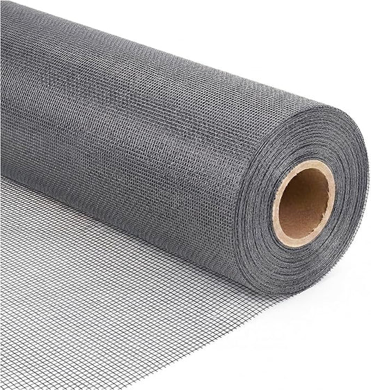 Window Screen Mesh, Fiberglass Window Screen, Screen Door Mesh, Windows Screens and Screen Door Replacement, Patio Screen Mesh (Gray, 48inches x100feet)