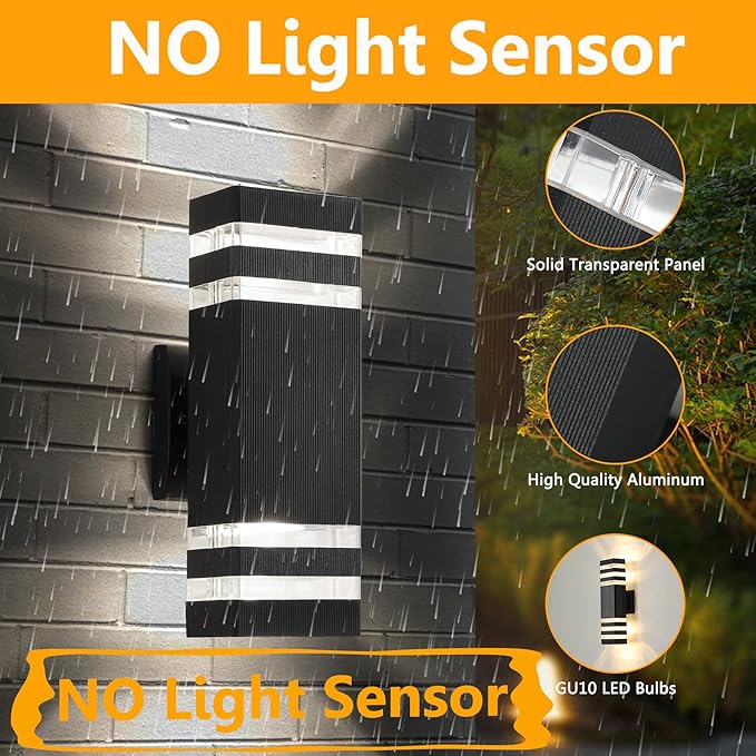 4 Pack Up and Down Lights Outdoor Light Fixture,14W IP65 3000K 1100LM Warm White Outside Door Lights, Wall Light Fixtures for Porch Patio Garage,Modern Outdoor Lights