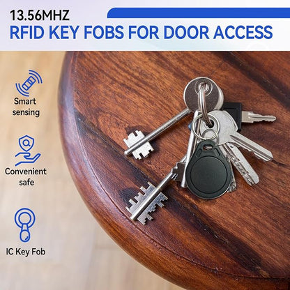 JOJOCY 50 PCS 13.56MHz MFR Ultralight C ULC Key Fobs, NFC Tags, ISO14443A RFID Access Control Key Cards for Smart Door Locks (Black)