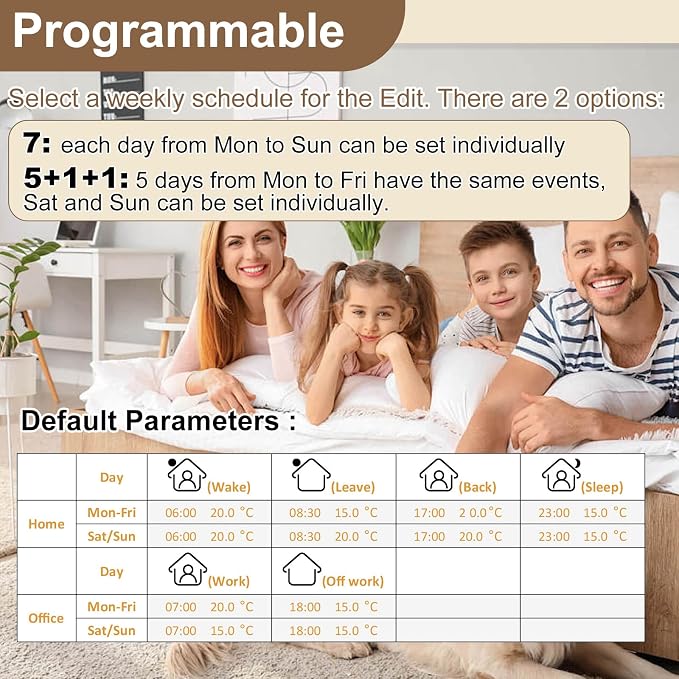 HEATIT Smart Programmable Floor Heating Thermostat, Touchscreen Black