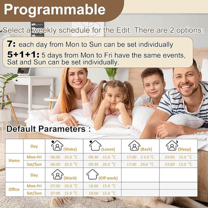 HEATIT Smart Programmable Floor Heating Thermostat, Touchscreen Black