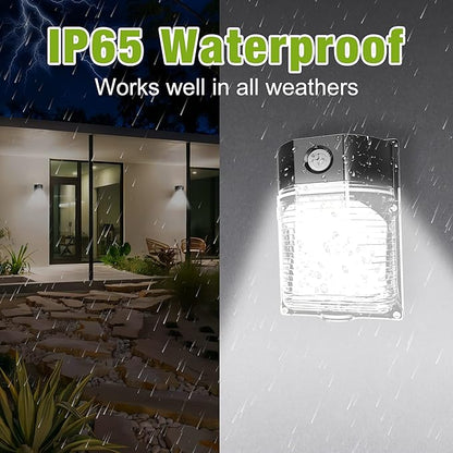 YXL 4PACK 30W 3600LM LED Wall Pack Lights with Dusk to Dawn Photocell, AC100-277V 5000K Wall Pack Lights Outdoor Led, IP65 Waterproof, ETL Listed, for Porch Garden Garage Warehouse Security Lighting