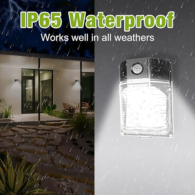 YXL 2PACK 30W 3600LM LED Wall Pack Lights with Dusk to Dawn Photocell, AC100-277V 5000K Wall Pack Lights Outdoor Led, IP65 Waterproof, ETL Listed, for Porch Garden Garage Warehouse Security Lighting