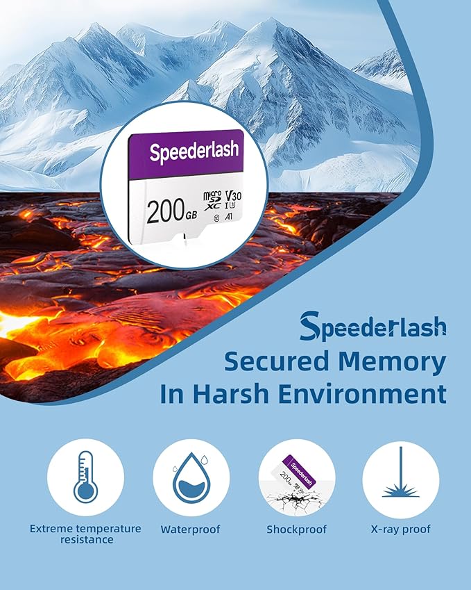 Micro SDXC Memory Card Speederlash (200GB-1pk)