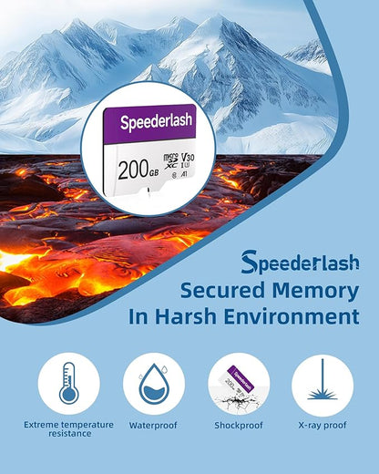 Micro SDXC Memory Card Speederlash (200GB-1pk)