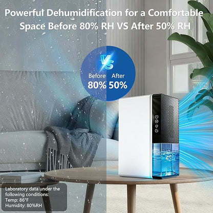Dehumidifier, 95OZ Dehumidifier for Home 1000 Sq.Ft - Quiet with Auto Shut Off & Relaxing 7 Color Ambient Light,Ideal for Livingroom,Bedroom,Basement,RV,Closet