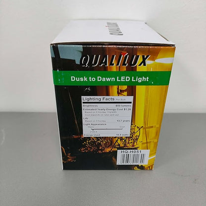 Qualilux PAR30 Dusk to Dawn LED Yellow Light Bulbs, 2100K Golden Yellow Light, 75W Equivalent, 850LM, Auto On/Off Light Sensing Flood Light Outdoor Bulb, 10.5W, 2 Pack, E26 Base, Non-Dimmable, HQ-H051