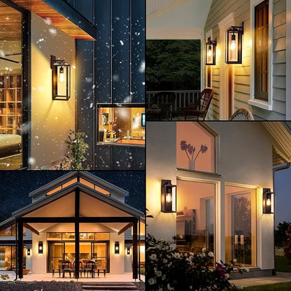 Large Size Outdoor Wall Light Fixture, Exterior Lighting Fixture Porch Sconce Wall Mounted, Waterproof Outdoor Wall Lantern Lamp, Outside Light for House Patio Front Door Entryway Garage, Brown