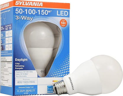 Sylvania A21 LED Light Bulb, 3 Way, 50W/ 100W/ 150W, 13 Year, Non-Dimmable, Up to 2600 Lumens, 5000K, Daylight - 1 Pack (79770)