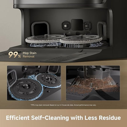 DREAME D30 Ultra Robot Vacuum and Mop, 25,000Pa Powerful Suction, All-in-One Base Station with 100 Days Auto-Empty, MopExtend Tech for Edge Cleaning, Smart Obstacle Avoidance, Black
