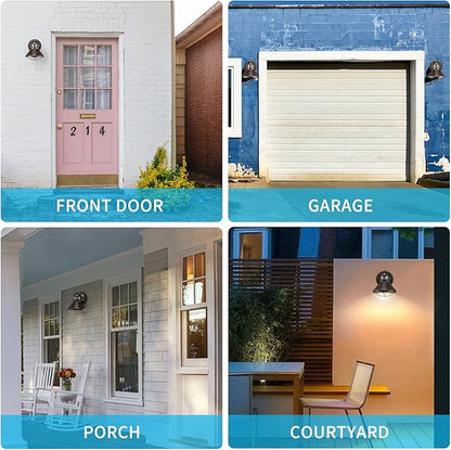 LONEDRUID 2 Pack Motion Sensor Outdoor LED Wall Sconce Dusk to Dawn Exterior Barn Light Fixtures Brown Outside Porch Lantern Farmhouse Wall Mount Garage Lamp for House Patio Front Door
