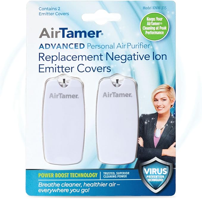 AirTamer Advanced Personal Air Purifier Replacement Negative Ion Emitter Covers - Made for AirTamer Model A315W (White, 2-pack)