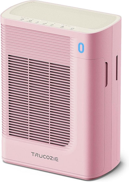 T356 New Pink Air Purifier for Home Large Room Bedroom Up to 1937 Ft² in 1 Hr With Double-sided Air Inlet, Air Quality and Light Sensors, HEPA Sleep Mode for Allergies, Dust, Smoke, Pet Hair
