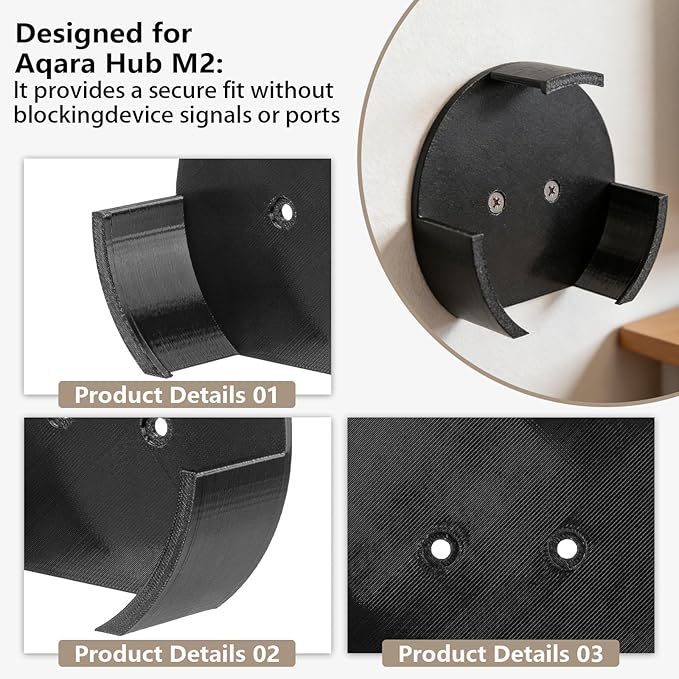 For Aqara Hub M2 Wall Mount Holder - Secure Bracket for Smart Home Gateway, Easy Installation, Space-Saving Design, Compatible with Zigbee 3.0