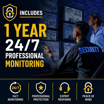 OSI Alarm System Gen 2 (4G), 11pc DIY Home Security System, Self Monitoring for Free or 24/7 Pro Monitoring (Alarm System + 1 Year 24/7 Alarm Monitoring)