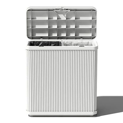 Veradek Tambour Series Outdoor Trash Can with Lid – All-Weather Waste Bin for Patio, Pool, BBQs & Parties | Durable Dual Bag System up to 30 Gallons | Modern Design for Backyard or Deck
