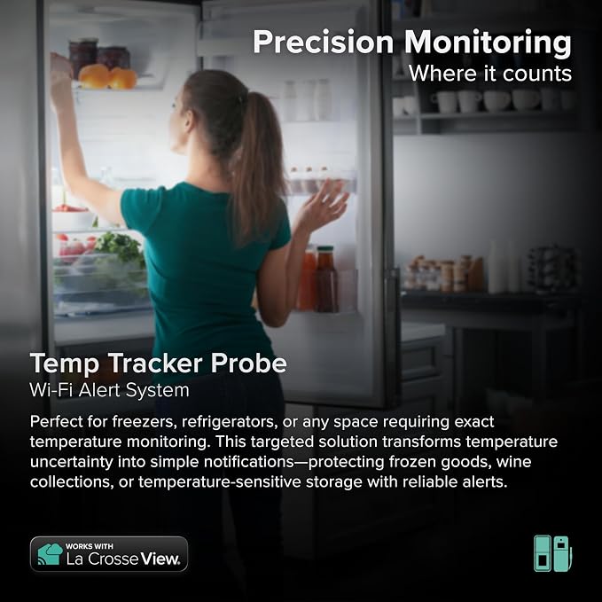 Temp Tracker Probe Wi-Fi Alert System with the Bridge Gateway and a Temperature Probe Sensor with Ambient Temperature and Humidity