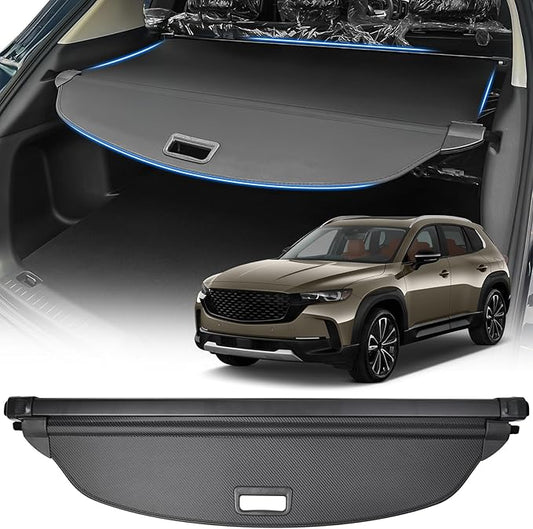 AUXKO Retractable Cargo Cover for Mazda CX-50 2026 2025-2023, Trunk Cargo Cover Luggage Security Shade Cover for 2026 2025 Mazda CX50 Shielding Shade Anti-Peeping Luggage Privacy Screen, Carbon Fiber