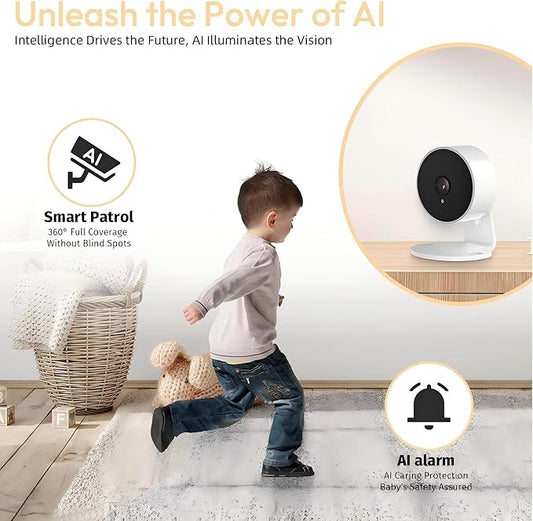 3MP Indoor Security Camera, Suitable for Home Security Protection, Featuring AI Voice-Altering Two-Way Communication, Motion Detection and NGHT Vision Capabilities (2)