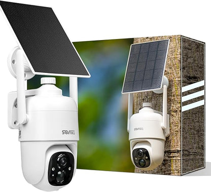 Vicohome CQ1 AI 2K Solar Security Camera Wireless Outdoor, Battery Powered,Two Way Audio,Motion Detection, 360° View,Easy to Setup,Color Night Vision,Audible Flashlight Siren,180 Days Exchange Policy
