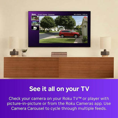 Roku Battery Camera Plus (2025 Model) – Weather‑Resistant Wireless Indoor/Outdoor Security Camera with 1080p HD, Two‑Way Audio & Long‑Life Rechargeable Battery (Renewed)