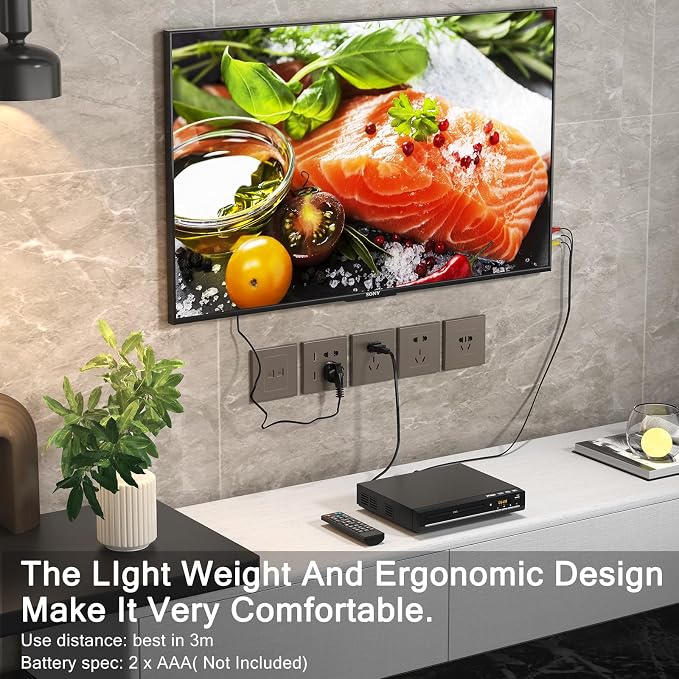 DVD Players for TV with HDMI,Plays All Regions and Formats,CD Player for Home,Support 1080P Video/CD/DVD/VCD/JPEG/USB, Remote, HDMI and RCA Cables Included