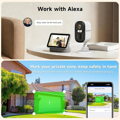 2K Security Cameras Wireless Outdoor, Solar & Battery Powered