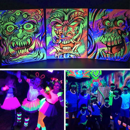 40W LED Black Light Bar for Glow Party, Blacklight with Plug &Switch, Each Light Up 484 Sq.ft Area, Halloween Glow Lights, Fluorescent Body Paint, Stage Lighting