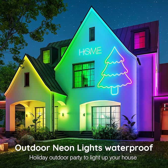 LETIANPAI 120Ft Neon Rope Lights,Flexible Led Rope Lights Control with App/Remote,Multiple Modes Music Sync Gaming RGB Led Neon Lights for Bedroom Outdoor