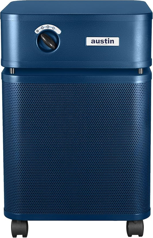 Austin Air HealthMate Plus Standard Air Purifier Midnight Blue - Advanced 4- Stage Filtration Air Purifiers For Home with Activated Carbon & Zeolite - Ideal as Air Purifiers for Bedroom Model B450