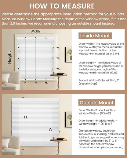 Kincmo Motorized Cellular Shades, Custom Motorized Blinds with Remote, Cordless Smart Electric Honeycomb Blinds Work with Apple HomeKit, Alexa, Google (85%-Blackout-Double-Cell White)