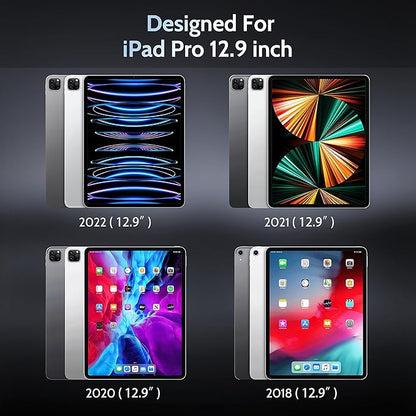 Peslv 4 Way Magnetic Privacy Screen Protector for iPad Pro 12.9 Inch 2018 2020 2021 2022, Removable 360 Degree Spy Private Black Security Screen Filter, Easy Install Anti Blue Light Glare