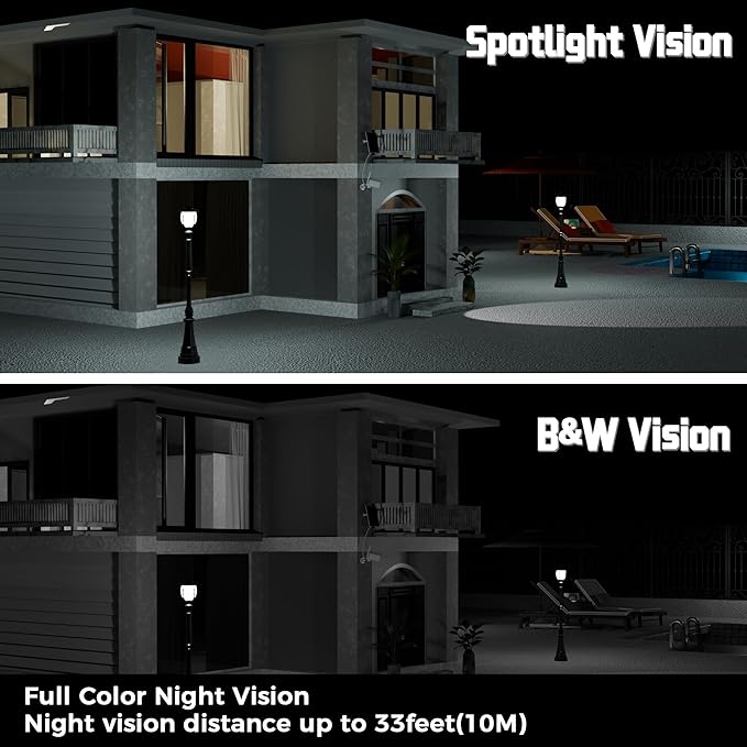 WOOLINK Solar Security Cameras Wireless Outdoor with Solar Panel, 2.4GHz WiFi Cameras for Home Security with PR 225°, AI Detection, 1080P Color Night Vision, SD/Cloud, IP65 Waterproof, 2-Way Talk