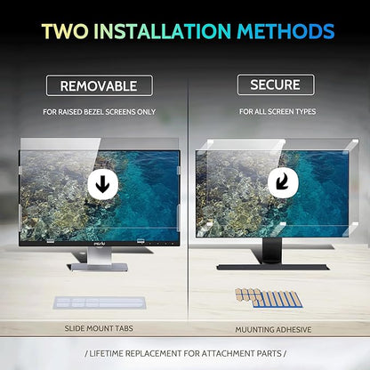 Peslv [2 Pack] 31.5 Inch Privacy Screen for Computer Monitor 16:9 Aspect Ratio, Eye Protection Anti Blue Light Glare Shield, 31.5inch Removable Black Blackout Anti Spy Desktop Security Private Filter
