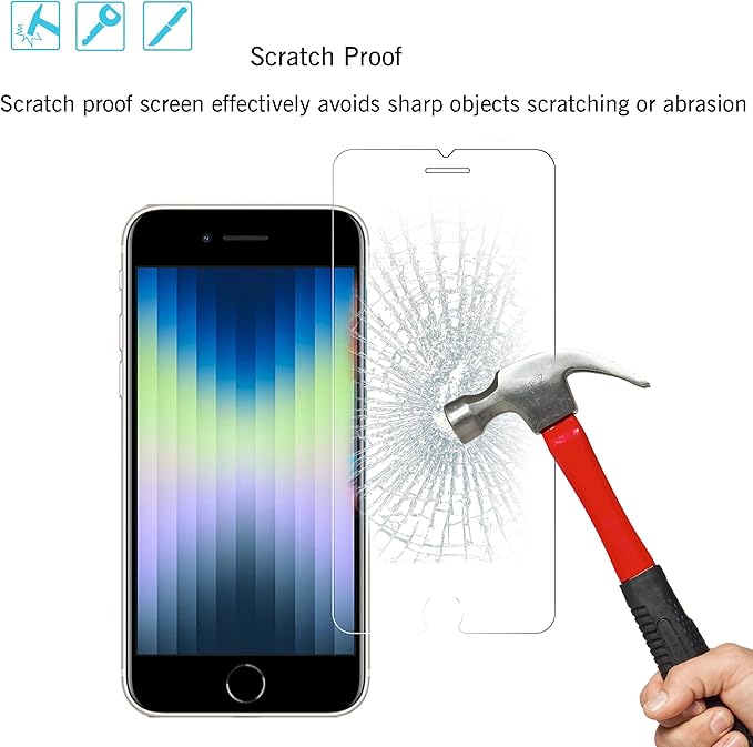 Ailun Screen Protector for iPhone SE 2020/2022 2Pack 0.33mm 4.7 Inch Tempered Glass Case Friendly iPhone SE 2nd/3rd Generation