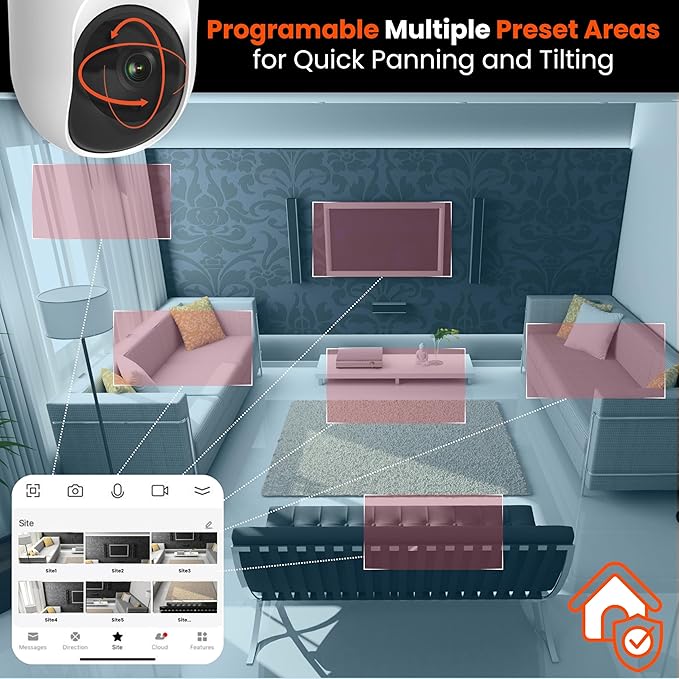 MobiCam PRO Home Monitoring Camera Single: Full HD, Pan & Tilt, Color Night Vision, Motion Tracking, Temp & Humidity Readings. Supports Cloud & SD Storage, Smart App Compatible