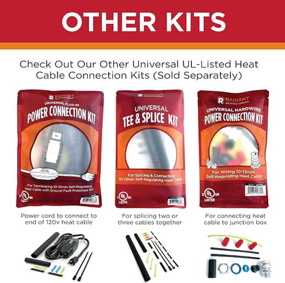 Radiant Solutions Company UL Listed Universal End Seal Kit - For Sealing Ends Of 10-13mm Self-Regulating Heating Cables or Heat Tape - Gutter & Roofing Protection