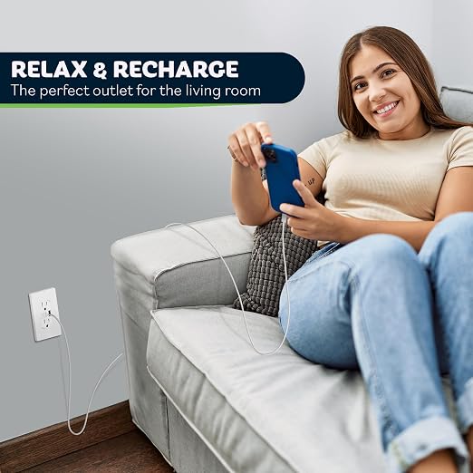 TOPGREENER USB Outlet Receptacle,36W USB Type C Wall Outlet, White, 1Pack | Power Delivery 15Amp Duplex Tamper-Resistant Receptacle, UL Listed, USB C Outlet for Smartphone,Tablet,Laptop,TU215PD30AC-W