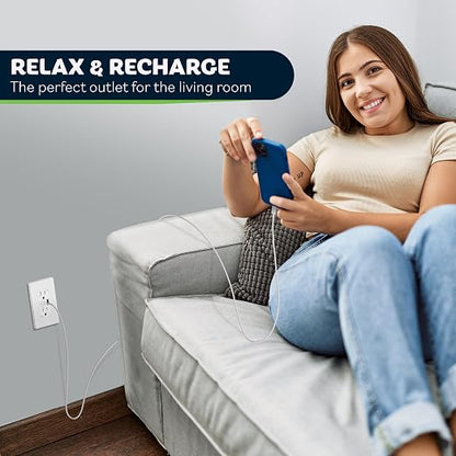 TOPGREENER USB Outlet Receptacle,36W USB Type C Wall Outlet, White, 1Pack | Power Delivery 15Amp Duplex Tamper-Resistant Receptacle, UL Listed, USB C Outlet for Smartphone,Tablet,Laptop,TU215PD30AC-W