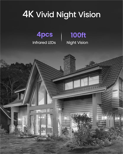 Loocam 16CH 8MP Home Security Camera System, 8pcs Wired Outdoor PoE IP Cameras with AI Detection, 4K 16CH NVR Security System with 4TB HDD for 24/7 Recording, UHD Night Vision, Plug & Play