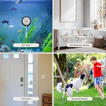 Luna 3MP 2K Window Camera, 2.4GHz & 5GHz WiFi6 Indoor Cameras for Home Security Outdoor, Smart AI Descriptive Motion Alert, Color Night Vision, Stick-On Glass-Angled Mount Wired, Easy & Quick Install
