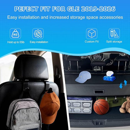 AUXKO Retractable Cargo Cover for 2026 2025 2024-2019 GLE 350 450 580 AMG 53 63S, Trunk Cover Luggage Security Cover for Benz GLE 2026 Shielding Shade Anti-Peeping Privacy Screen, Carbon Fiber