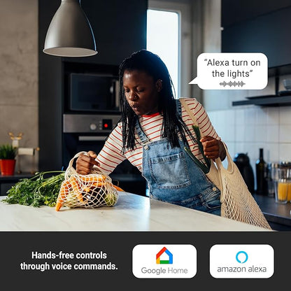 Leona Smart Bulb, RGB Color Changing +Tunable White, WiFi, E26 Base, 9W LED, 800 Lumens, App-Controlled, Voice Compatible, 2700K-6500K (4-Pack)