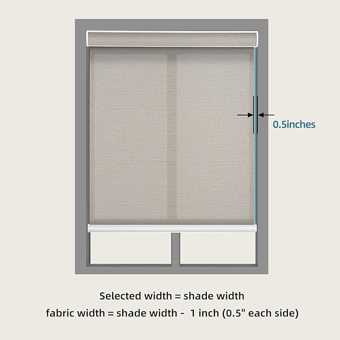 Changshade Custom Size Cordless Roller Shades, Light Filtering Roller Window Blinds with Thermal Insulated for Office, Living Room, Bedroom, Kitchen, Veins Grey