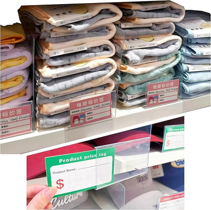 20 Pcs 30 * 12CM 1MM Separator Shelf Dividers Warehouse Shelf Isolation Board PVC Shelf Label for Supermarket Clothing Cabinet Storehouse Shelf